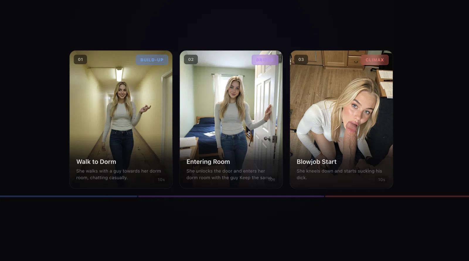 AI-generated storyboard with scene breakdown